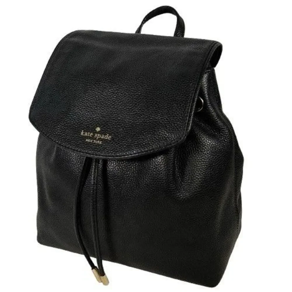 Kate Spade Backpack Purse Mulberry Street Small Breezy Black Pebbled Leather Bag